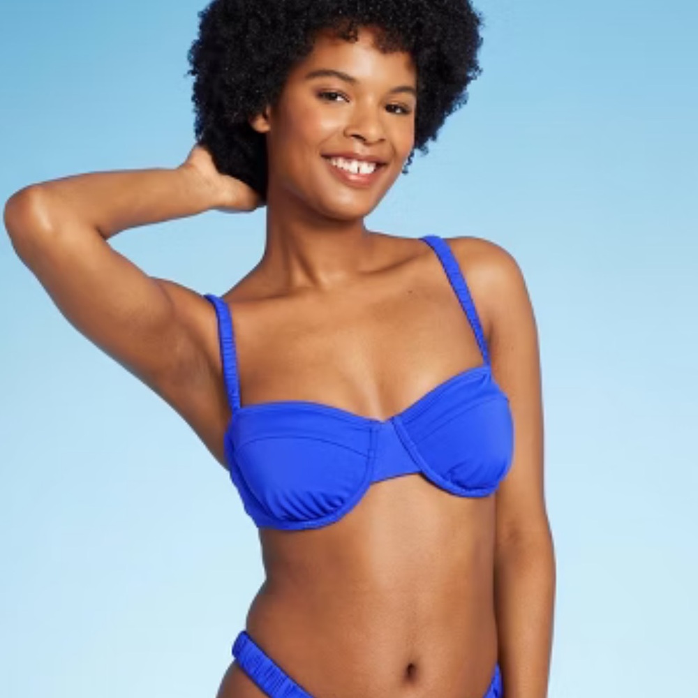 Wild fable cobalt blue pushup swim bra size M